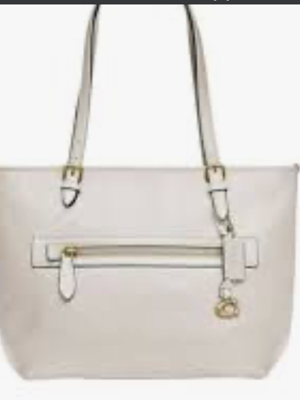 NWT Coach Taylor White Pebbled Leather Tote with Front Zip